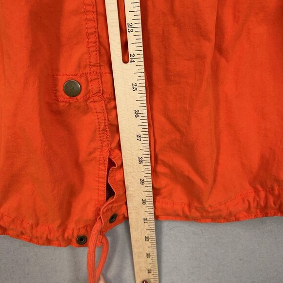 Old Navy Jacket Womens Large Orange Hooded Anorak Parka Utility Drawstring Waist - Picture 12 of 13